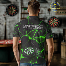 Load image into Gallery viewer, Flame Dartboard &amp; Chains Darts Shirt For Men - Custom Name &amp; Team Jersey | Opt3 - Green NYN0627