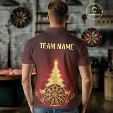 Load image into Gallery viewer, Red Snowflake Dartboard Christmas Custom Men Polo Dart Jerseys Xmas Dart League Shirt NYN2051