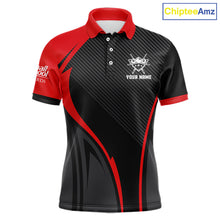 Load image into Gallery viewer, Black And Red Human Play Pool 8 Ball Men's Billiard Shirt Custom Billiard Team League Attire NYN2556