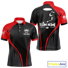 Load image into Gallery viewer, Black And Red Human Play Pool 8 Ball Men's Billiard Shirt Custom Billiard Team League Attire NYN2556