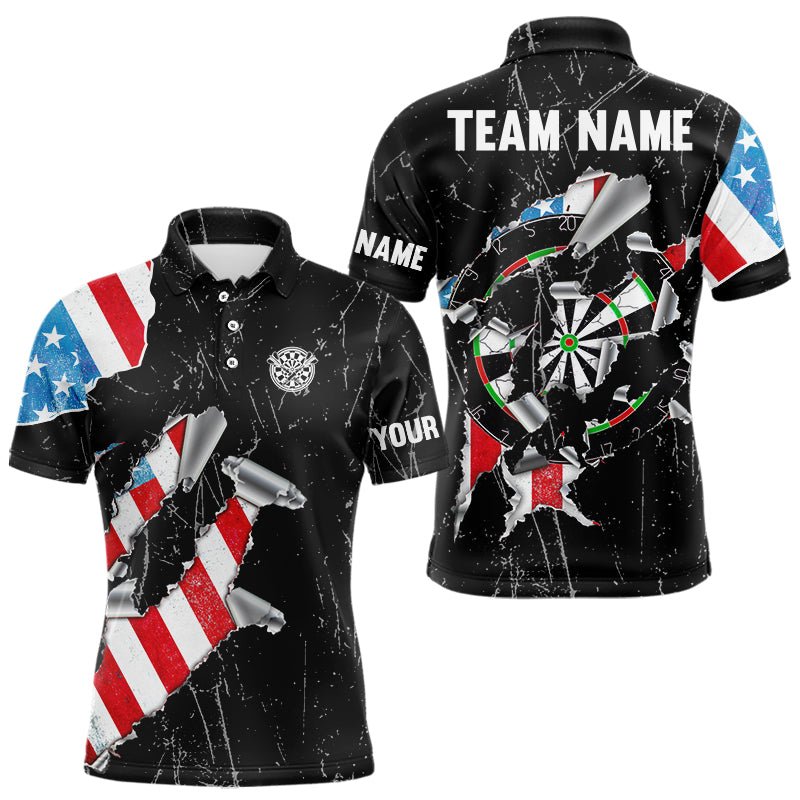 Custom American Flag Grunge Style Dart Shirts For Men, Dart Team Jerseys NYN0025