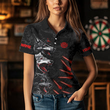 Load image into Gallery viewer, Custom Black-Red Wolfs Grunge Dart Shirts For Women Outfits Dart Tournament Jerseys NYN0032