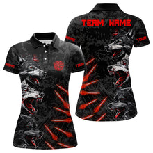 Load image into Gallery viewer, Custom Black-Red Wolfs Grunge Dart Shirts For Women Outfits Dart Tournament Jerseys NYN0032