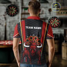 Load image into Gallery viewer, Red Powerful Bull Darts Dartboard Shirt For Men - Custom Team &amp; Player Name NYN0359