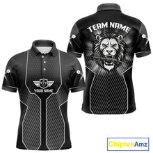 Load image into Gallery viewer, Dart Arrow &amp; Lion Head Black Darts Shirt For Men - Custom Team &amp; Player Name NYN0362