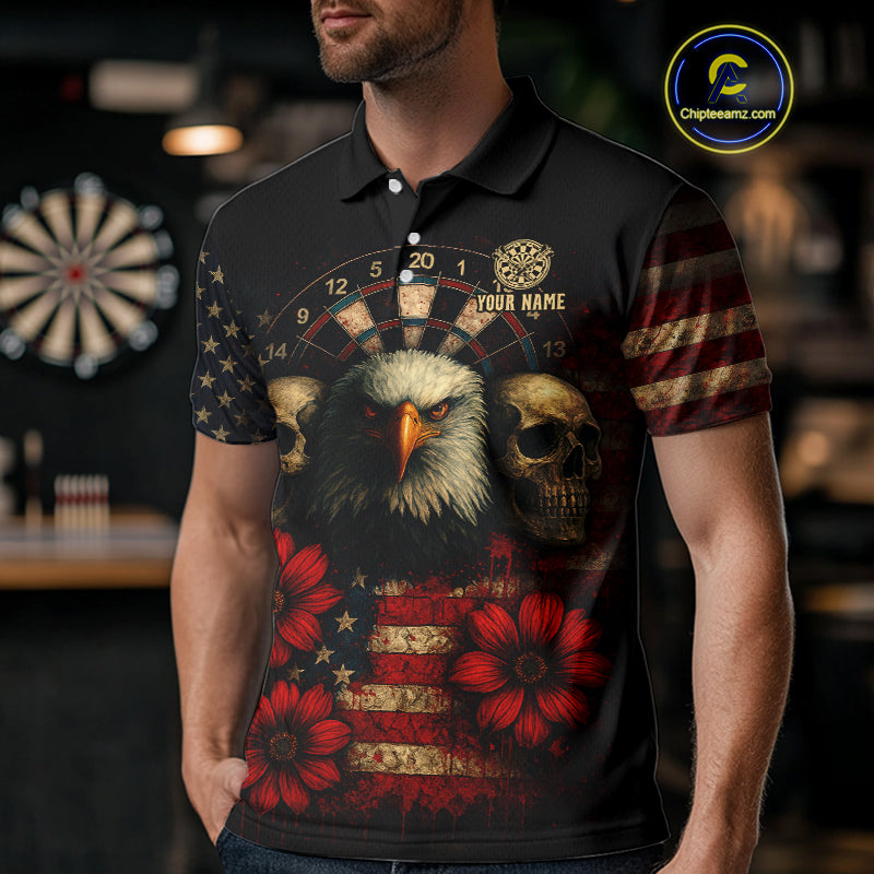 Personalized Eagle Darts Shirt - American Flag Patriotic Archery Jerseys For Men NYN1214