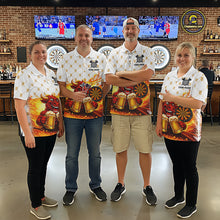 Load image into Gallery viewer, Bull &amp; Cheer Beers Dartboard Custom Funny Darts Polo Shirts Men Dart Team Jerseys | White NYN2273