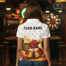 Load image into Gallery viewer, Bull &amp; Cheer Beers Dartboard Custom Funny Darts Polo Shirts Women Dart Team Jerseys | White NYN2273