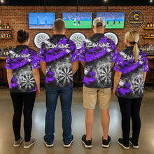 Load image into Gallery viewer, Purple &amp; Grey Smokes Dartboard Custom Men Darts Quarter-Zip Shirts Grunge Dart League Jerseys NYN2278
