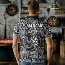 Load image into Gallery viewer, Grey Snake &amp; Reptile Skin With Striking Dartboard Darts Shirt For Men - Custom Team Name NYN0374