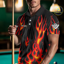 Load image into Gallery viewer, Red Flaming Pool 8 Ball Men Billiard Polo &amp; Quarter-Zip Shirt Custom Billiard Team Jerseys NYN2285