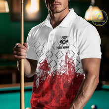 Load image into Gallery viewer, Red Splatter Paint 8 Ball Billiard League Shirts For Men Custom Name Billiard Team Jerseys NYN2287