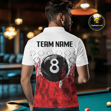 Load image into Gallery viewer, Red Splatter Paint 8 Ball Billiard League Shirts For Men Custom Name Billiard Team Jerseys NYN2287