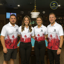 Load image into Gallery viewer, Red Splatter Paint 8 Ball Billiard League Shirts For Men Custom Name Billiard Team Jerseys NYN2287