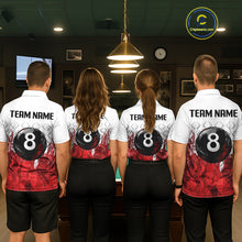 Load image into Gallery viewer, Red Splatter Paint 8 Ball Billiard League Shirts For Men Custom Name Billiard Team Jerseys NYN2287