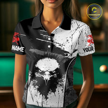 Load image into Gallery viewer, Red Grunge Skull 8 Ball Billiard Shirts For Women Custom Name Pool Billiard Team Jerseys NYN2288