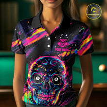 Load image into Gallery viewer, Holographic Skull 8 Ball Billiard Shirts For Women Custom Colorful Billiard Team Jerseys NYN2295