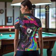 Load image into Gallery viewer, Holographic Skull 8 Ball Billiard Shirts For Women Custom Colorful Billiard Team Jerseys NYN2295