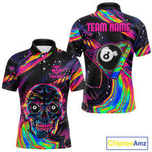 Load image into Gallery viewer, Holographic Skull 8 Ball Billiard Shirts For Men Custom Colorful Billiard Team Jerseys NYN2295