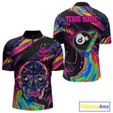 Load image into Gallery viewer, Holographic Skull 8 Ball Billiard Shirts For Men Custom Colorful Billiard Team Jerseys NYN2295