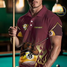 Load image into Gallery viewer, Bear &amp; Pool 9 Ball Funny Billiard Shirts For Men Custom Name Billiard Team Jerseys NYN2296