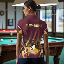 Load image into Gallery viewer, Bear &amp; Pool 9 Ball Funny Billiard Shirts For Women Custom Name Billiard Team Jerseys NYN2296