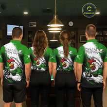 Load image into Gallery viewer, Personalized Funny Rooster 8 Ball Billiard Pool Shirt Custom Green Grunge Billiard Attire For Men NYN2952