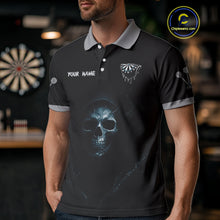 Load image into Gallery viewer, Haunting Black Skulls Reaper Darts Team Shirt For Men - Custom Team &amp; Player Name NYN0380