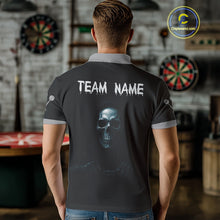 Load image into Gallery viewer, Haunting Black Skulls Reaper Darts Team Shirt For Men - Custom Team &amp; Player Name NYN0380