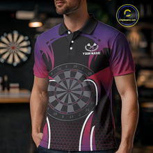 Load image into Gallery viewer, Colorful Gradient Dartboard Halftone Pattern Darts Shirt For Men - Custom Name NYN0384