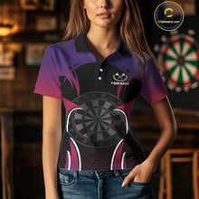 Load image into Gallery viewer, Colorful Gradient Dartboard Halftone Pattern Darts Shirt For Women - Custom Name NYN0384