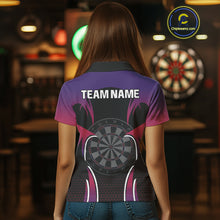 Load image into Gallery viewer, Colorful Gradient Dartboard Halftone Pattern Darts Shirt For Women - Custom Name NYN0384