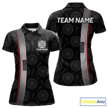 Load image into Gallery viewer, American flag thin red line dart polo shirt for women patriotic jersey
