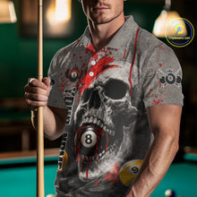 Load image into Gallery viewer, Grunge Skull Billiard Pool Shirts For Men Custom Red Dripping Ball 8 Billiard Team Jerseys NYN2301