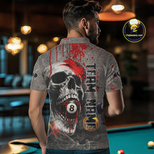 Load image into Gallery viewer, Grunge Skull Billiard Pool Shirts For Men Custom Red Dripping Ball 8 Billiard Team Jerseys NYN2301