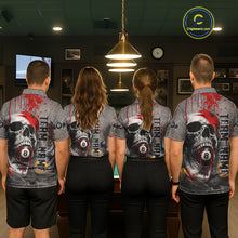 Load image into Gallery viewer, Grunge Skull Billiard Pool Shirts For Men Custom Red Dripping Ball 8 Billiard Team Jerseys NYN2301