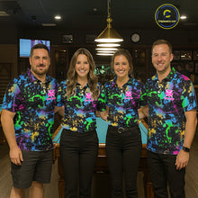 Load image into Gallery viewer, Colorful Splatter Pool Billiard Balls Shirts For Men Custom Name Billiard Team Jerseys NYN2302