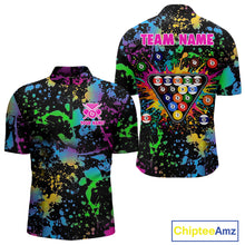 Load image into Gallery viewer, Colorful Splatter Pool Billiard Balls Shirts For Men Custom Name Billiard Team Jerseys NYN2302