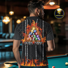 Load image into Gallery viewer, Red Flaming 8 Ball Billiard League Shirts For Men Custom Funny Bear Billiard Team Jerseys NYN2307