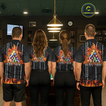 Load image into Gallery viewer, Red Flaming 8 Ball Billiard League Shirts For Men Custom Funny Bear Billiard Team Jerseys NYN2307