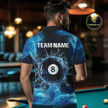 Load image into Gallery viewer, Personalized Ball 8 Billiard Polo &amp; Quarter-Zip Shirt For Men 8 Ball Billiard Team Jersey NYN2310