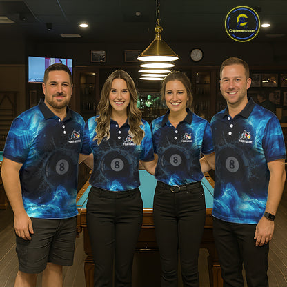 Personalized Ball 8 Billiard Polo & Quarter-Zip Shirt For Men 8 Ball Billiard Team Jersey NYN2310
