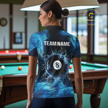 Load image into Gallery viewer, Personalized Ball 8 Billiard Polo &amp; Quarter-Zip Shirt For Women 8 Ball Billiard Team Jersey NYN2310