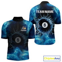 Load image into Gallery viewer, Personalized Ball 8 Billiard Polo &amp; Quarter-Zip Shirt For Men 8 Ball Billiard Team Jersey NYN2310
