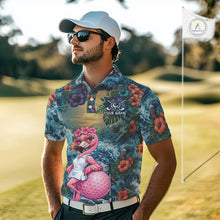 Load image into Gallery viewer, Mens Flamingo Golf Clothing Waving Tropical Golf Shirt Custom Floral Golf Polo, Best Golf Gifts NYN2959