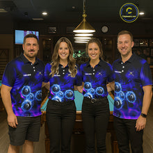 Load image into Gallery viewer, Personalized Blue Holographic Billiard Ball Shirt For Men Pool 8 Ball Billiard Team Jersey NYN2312