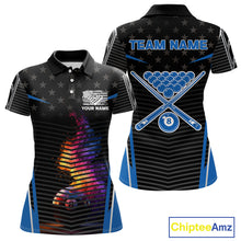 Load image into Gallery viewer, Colorful Paint Ball 8 Billiard Jerseys For Women Custom Blue Billiard Balls Pool Jersey NYN2317