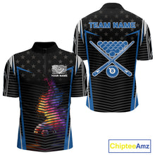 Load image into Gallery viewer, Colorful Paint Ball 8 Billiard Jerseys For Men Custom Blue Billiard Balls Pool Jersey NYN2317