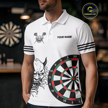 Load image into Gallery viewer, White Demon Head &amp; Darts Arrow Darts Team Shirt For Men - Customizable Name NYN0393