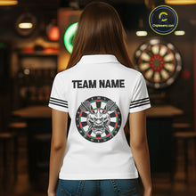 Load image into Gallery viewer, White Demon Head &amp; Darts Arrow Darts Team Shirt For Women - Customizable Name NYN0393